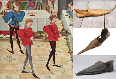 средние века обувь
